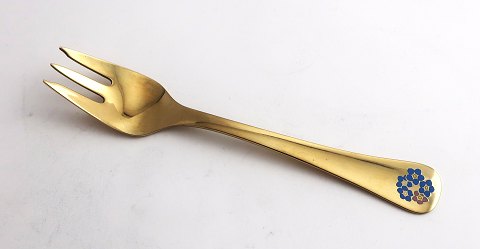 Georg Jensen. Silverware. Cake fork of the year 1983. Sterling (925) gilted. 
Length 13.6 cm