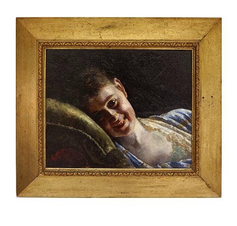 Porträt von der Schauspielerin Emma Thomsen. 
Dänemark um 1890