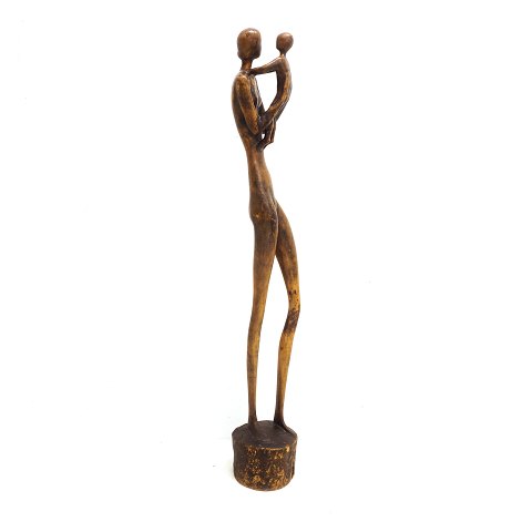 Otto Pedersen, 1902-95, Denmark, large sculpture, 
Wood, mother and child. Signed. H: 145cm