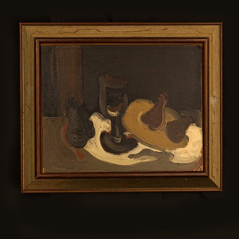 Pierre André Bouey, 1898-1976, Stilleben mit Glas 
und Früchten. Signiert. Lichtmasse: 18,5x23,5cm. 
With frame: 25,5x30,5cm
