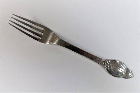 Evald Nielsen sølvbestik no. 6. Sølv (830). Middagsgaffel. Længde 20,3 cm.