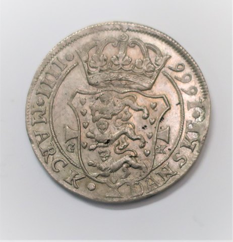 Dänemark. Frederick lll. Silbermünze. 1 Krone 1666. Sehr schöne Münze
