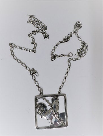 Georg Jensen. Silver pendant with chain. Sterling (925). Design 96. Width 4 cm. 
Produced 1933 - 1945.