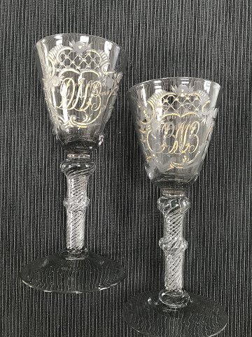 Pair of
Nøstetangen
Glass.
Ca. 1760 - 75