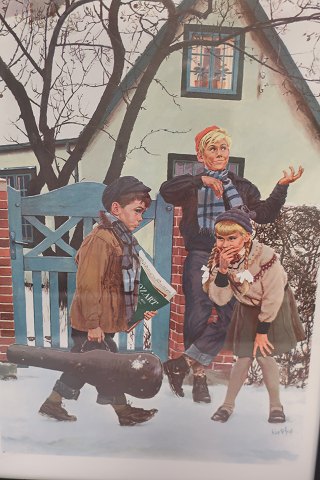 Lithographie von Kurt Ard
Neu-eingerahmte Lithographie von Kurt Ard (1925 - )
Ein sehr bekannter Dänischer Illustrator u.a. mit viele 
Titelseite-Illustrationen in Dänischen und Ausländischen Wochenblättern
- oft mit Humor