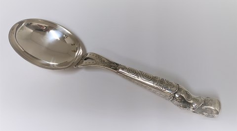 Serving spoon. Silver (830). Length 27.5 cm. Silver stamps indistinct.