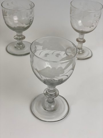 Eichenblattglas aus Holmegaard Glashütte, Weinglas ca. 10 Zentimeter hoch