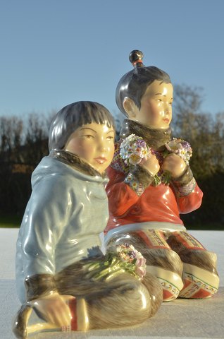Royal Copenhagen Figurine Girl and Boy from Greenland