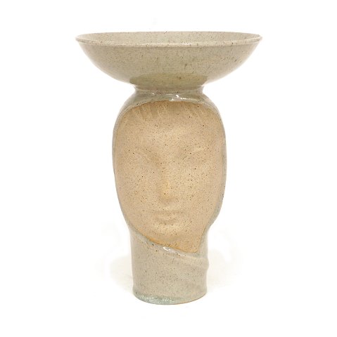 Arne Bang Vase aus Steinzeug. Signiert und datiert 
1961. H: 27cm