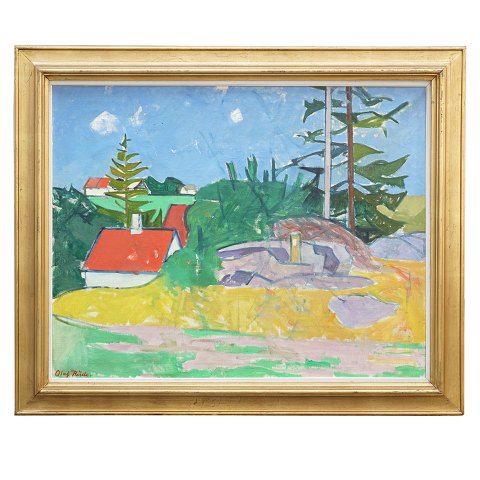 Olaf Rude, 1886-1957, oil on canvas. Landscape, 
Bornholm. Signed. Visible size: 72x91cm. With 
frame: 91x110cm
