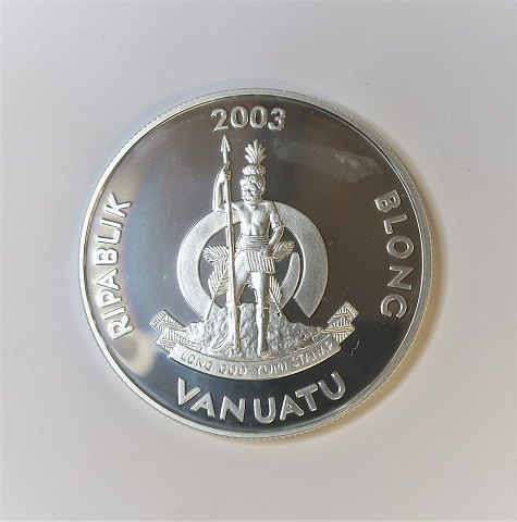 Vanuatu. Olympiade 2004. Silbermünze 50 Vatu von 2003. Durchmesser 38 mm.