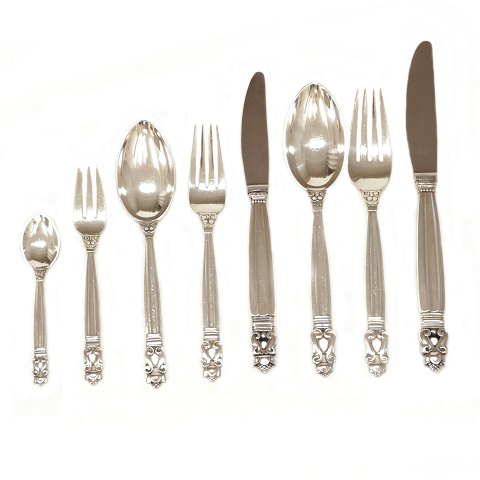 Georg Jensen Acorn silver cutlery for 6 persons. 
(61 pieces)