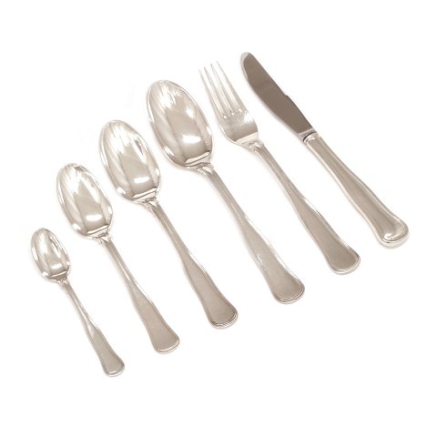 Cohr Old Danish silver cutlery for 12 persons. 78 
pieces
