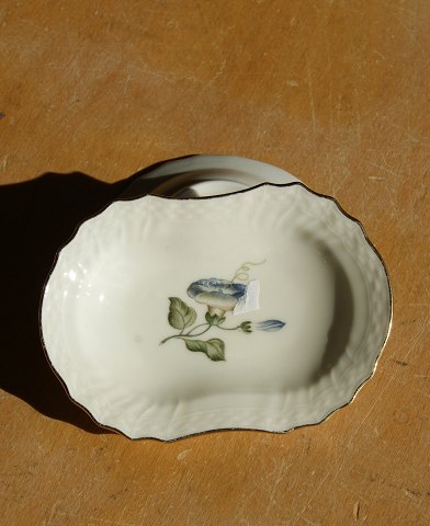 Frisenborg mit Gold dänisch Geschirr, Set von 4 Beilagen für Butter Nr. 1802, L 9,5cm 