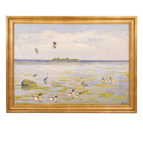 Johannes Larsen, 1867-1961, Öl auf Leinen. Signiert 1943. Lichtmasse: 59x83cm. mit Rahmen: 70x94cm main