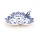 Royal Copenhagen: A blue fluted full lace dish. #1077. L: 23cm. W: 21cm
