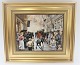 Bing & Gröndahl. Porzellanmalerei. Motiv von Paul Fischer. Feuer in der 
Skindergade. Größe inklusive Rahmen, 40 * 33 cm. Produziert 1750 Stück. Dieses 
hat die Nummer 539