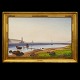 Aabenraa Antikvitetshandel präsentiert: Vilhelm Kyhn, 1819-1903, Öl auf Leinen. Aussicht von dem Schloss ...