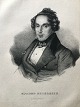 Ole Buus Larsen 
præsenterer: 
Litografi 
af Em. 
Bærentzen - 
Portræt af den 
tyske komponist 
Giacomo 
Meyerbeer 1839.