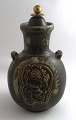 Königliches Kopenhagen. Steingut. Vase. Modell 2938 mit Bronzedeckel. Bode 
Willumsen. Höhe 25 cm. (1 Wahl)