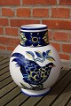 Antikkram 
presents: 
Blue 
Pheasant China 
faience 
porcelain, 
large plump 
vases 20.5-21cm