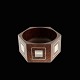 Bestik.dk presents: Hans Hansen. Small Rosewood Bowl with Inlaid Sterling Silver.