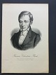 Ole Buus Larsen 
præsenterer: 
Litografi 
af Em. 
Bærentzen - 
Portræt af 
Professor 
Rasmus Rask.