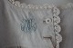 Shift / dress made of flax
An antique shift with hand made buttonholes, embroidered hand-made initials and 
other items to make the dress beautiful.
The antique, Danish linen and fustian is our speciality