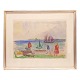 Jens 
Søndergaard, 
1895-1957, 
Aquarell mit 
Fördepartie. 
...