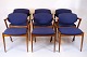 Osted Antik & 
Design 
præsenterer: 
Sæt Af 
Seks 
Spisebordsstole 
- Model 42 - 
Teak & Blåt 
Stof - Kai 
Kristiansen - 
...