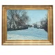 Ole Ring, 1902-72, Öl auf Leinen. Wintertag in einem Dorf. Signiert Ole Ring 1963. Lichtmasse: 57x75cm. Mit Rahmen: 76x94cm