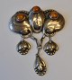 Dänischer 
Jugendstil-
Anhänger aus 
Silber mit 
Bernstein, ...