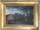 Ole Buus Larsen 
præsenterer: 
Maleri af 
Elisabeth Sofie 
Seidelin 1872 - 
- Landskab med 
ejendom og 
heste i fold.