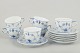L'Art presents: Royal CopenhagenBlue Fluted Plain – Set of Six Coffee Cups with matching Saucers, 1980s.