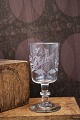 Fine old mouth-blown French souvenir wine glass with ...