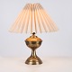 Messinglampe mit Weißem Schirm aus den 1930er Jahren