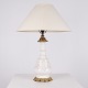 Lampe aus Weißem Opalinglas mit Rotem Muster und ...