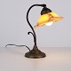 Antike Schreibtischlampe aus Schmiedeeisen mit Gelbem ...
