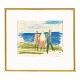 Aabenraa Antikvitetshandel präsentiert: Jens Søndergaard, 1895-1957, Kreide auf Papier. Drei Personen am Meer. ...