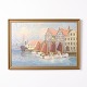Gemälde auf Leinwand mit Motiv des Hafens von Tornø ...