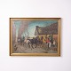 Signiertes Gemälde auf Leinwand mit Pferdemotiv, gerahmt