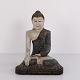 Osted Antik & Design präsentiert: Buddha Figur aus geschnitztem Holz mit hellen und bläulichen Farbtönen aus ...