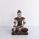 Osted Antik & Design präsentiert: Buddha Figur aus geschnitztem Holz mit rötlicher Patina aus Thailand, 1920er ...