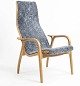 Lundin Antique präsentiert: Lamino-Sessel aus Eiche von Yngve Ekstrøm, bezogen mit edlem ...