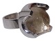 Sven Haugaard silverBrutalist ring with rock crystal ...