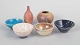 Set of six miniature studio ceramics.