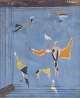 French abstract painting with bird motif.