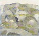 Abstract landscape, oil on canvas, dated 1962.