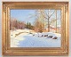Dansk kunstner, winter landscape, oil on canvas.