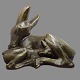 Hugo Liisberg; Bronze figure of a doe with fawn, from L. ...